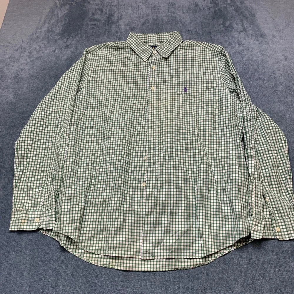Ralph Lauren Shirt Mens 2XL Multicolor Plaid Cotton Pony Logo Casual Button Down